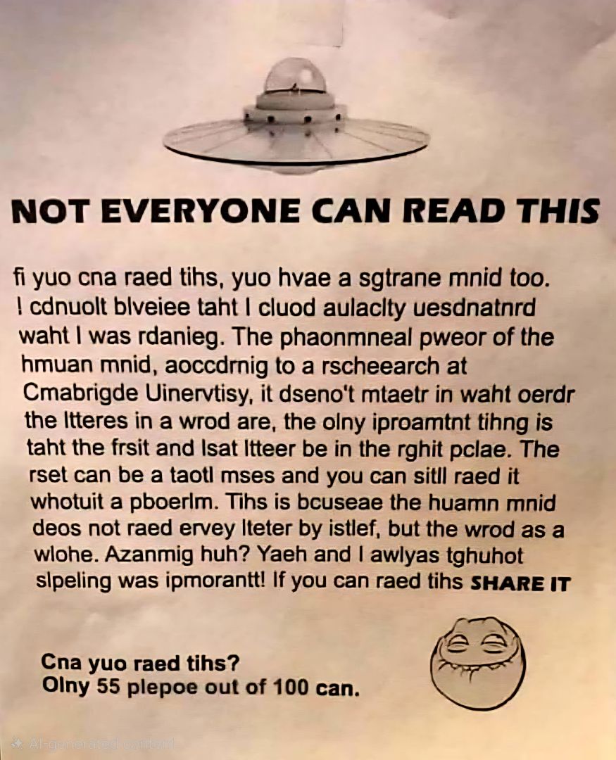not everyone can read this